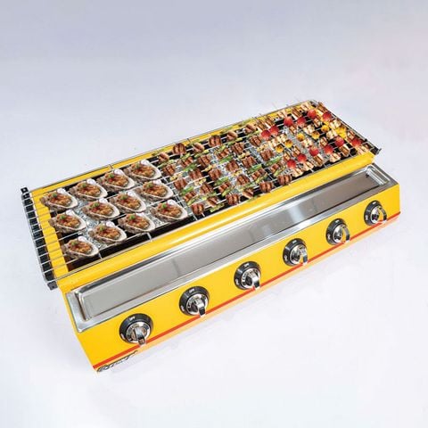 Bếp nướng gas 6 họng - Nướng hàu, thịt xiên, hải sản [Chính hãng ETON ET-K233]