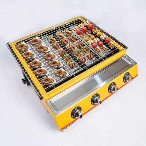 Bếp nướng gas 4 họng dài - Nướng hàu, thịt xiên, hải sản [Chính hãng ETON ET- K255]