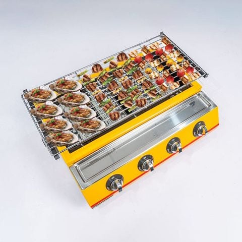 Bếp nướng Gas 4 họng - Nướng hàu, thịt xiên, hải sản [Chính hãng ETON ET- K222]