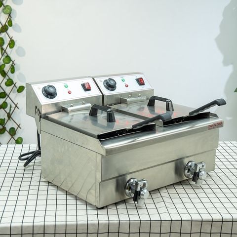 Bếp chiên nhúng đôi 2x10L nhập khẩu cao cấp EF- 102V