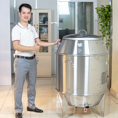 Lò quay vịt inox bằng gas 90