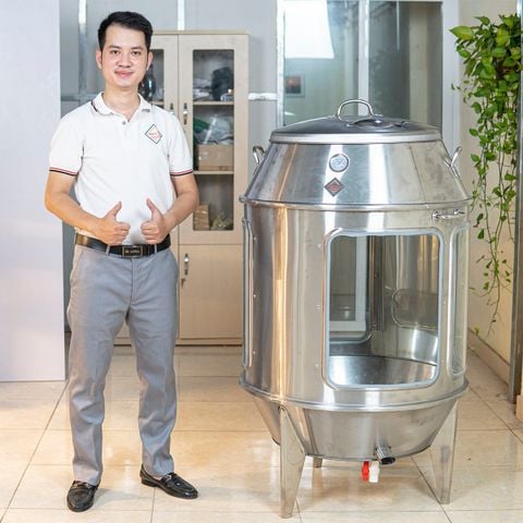 Lò quay vịt có kính bằng gas 80