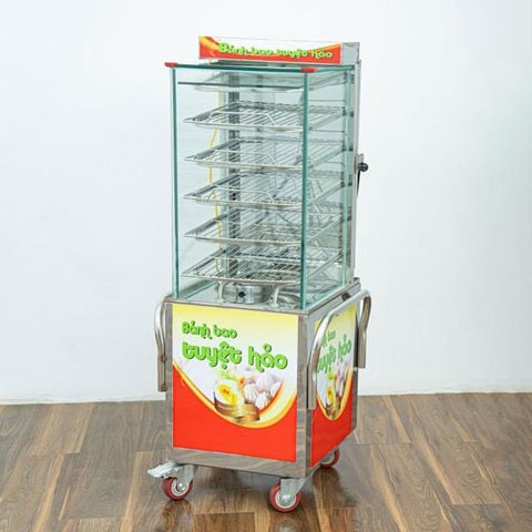 Tủ hấp bánh bao mini di động 5 tầng - Sấy kính VN- 500DS