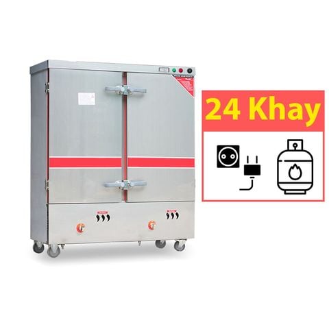 Tủ nấu cơm 24 khay bằng gas và điện