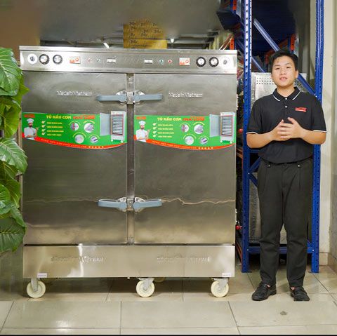 Tủ nấu cơm công nghiệp 24 khay bằng điện Thái Long