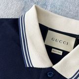  Áo Polo Gucci GC With Interlocking G (Navy) [Mirror Quality] 