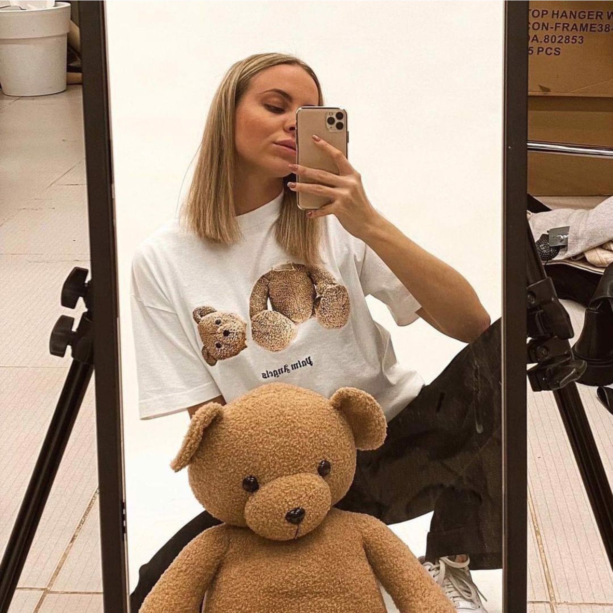  PALM ANGELS TEE - Áo PA Kill The Bear (White) [Mirror Quality] 