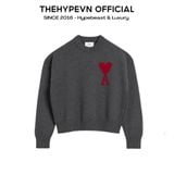  ÁO SWEATER AMI PARIS BIG HEART MERINO WOOL (GREY) 