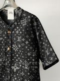  Áo Sơ Mi Jacket Louis Vuitton LV Baseball Monogram Denim (Black) [Mirror Quality] 