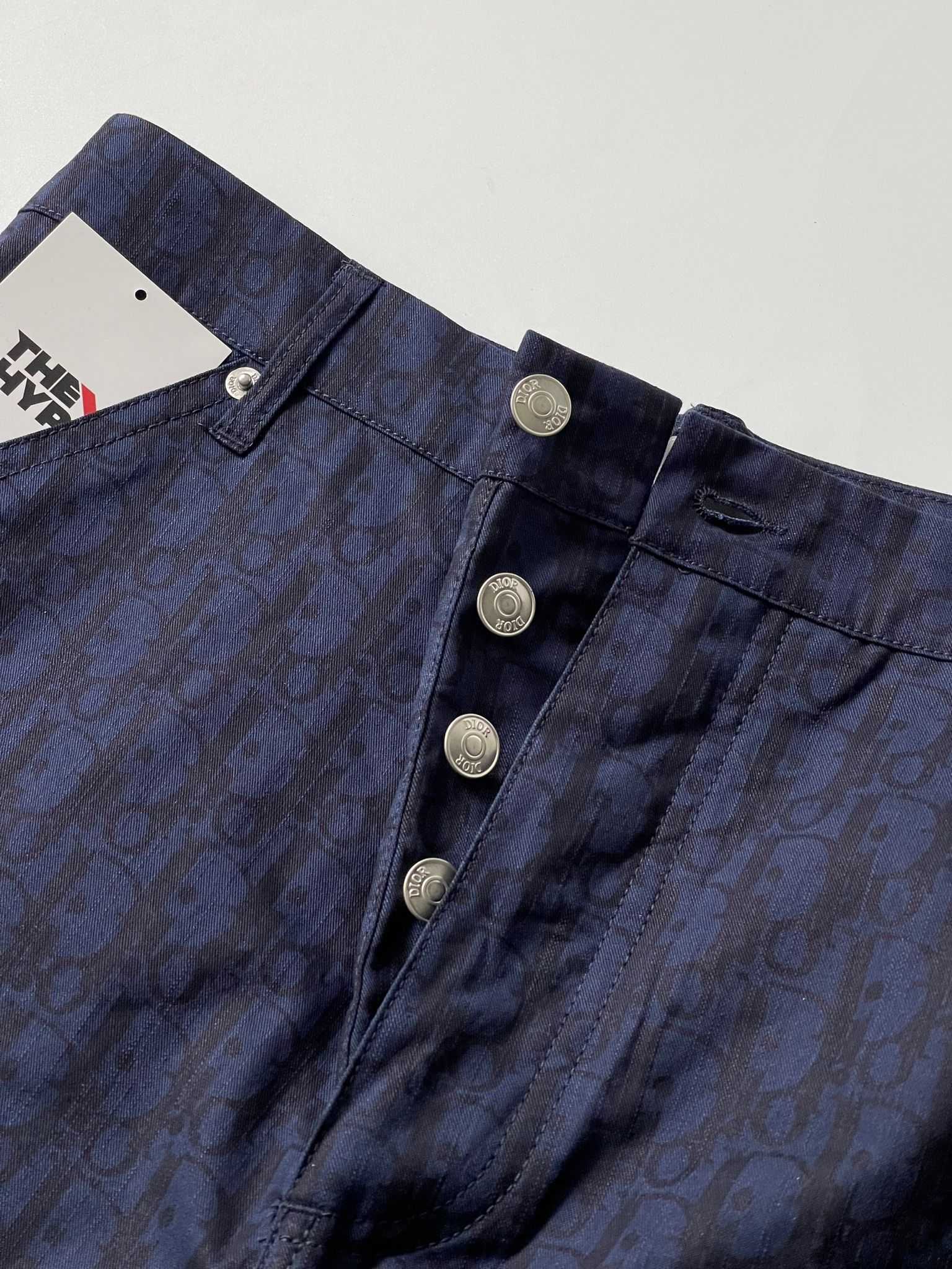  Quần Dior Oblique Kasuri Cotton Denim (Navy) 