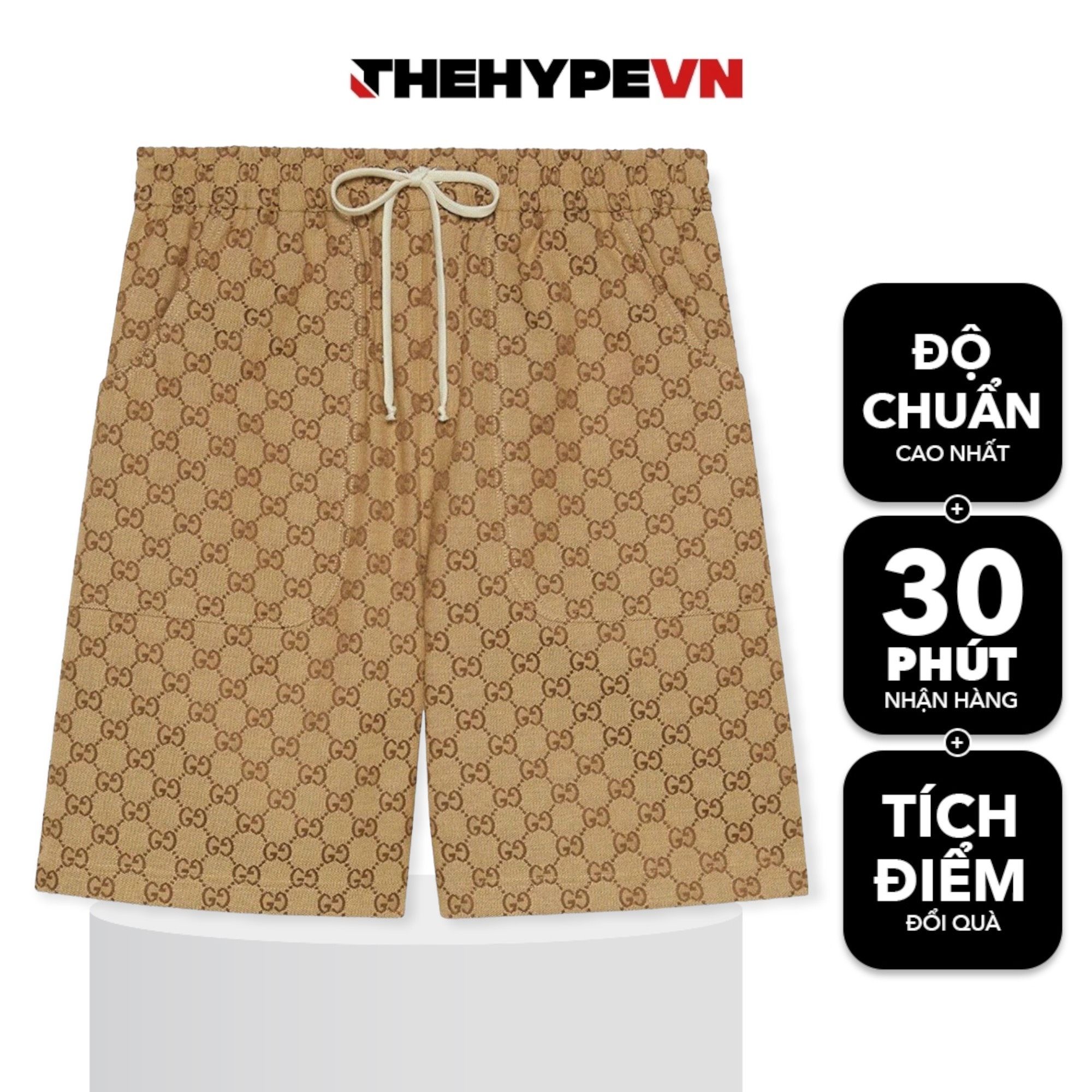  GUCCI SHORTS - Quần GC The North Face TNF (Beige) [Mirror Quality] 