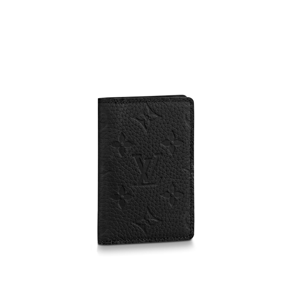  LOUIS VUITTON CARD HOLDER - Ví Đựng Card Monogram Pocket Logo Shadow Taurillon (Black) [Mirror Quality] 