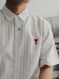  ÁO SƠ MI AMI PARIS STRIPE SHORT SLEEVE (WHITE) 