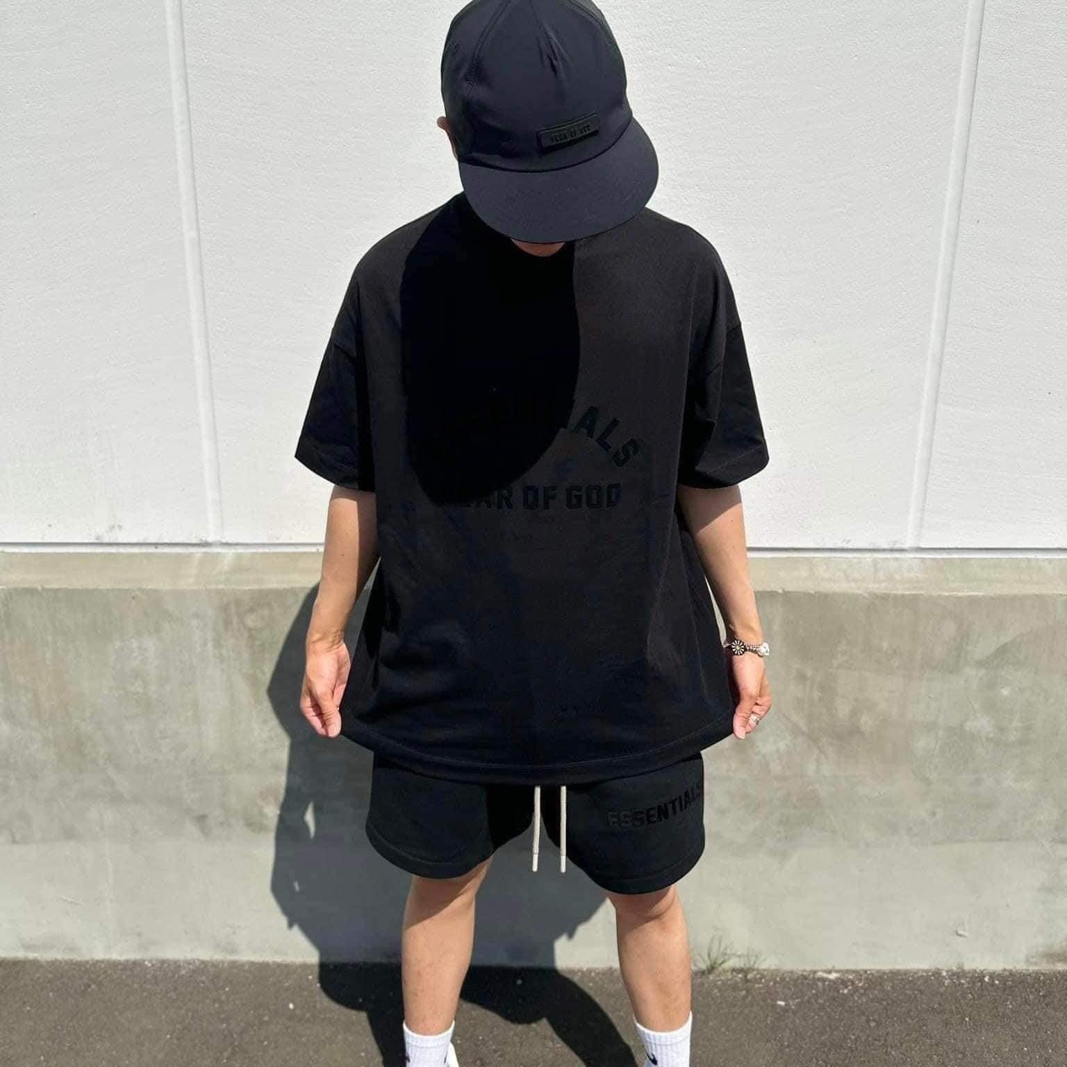  FOG TEE - Áo FOG Essentials Logo Suede SS23 (Jet Black) [Mirror Quality] 