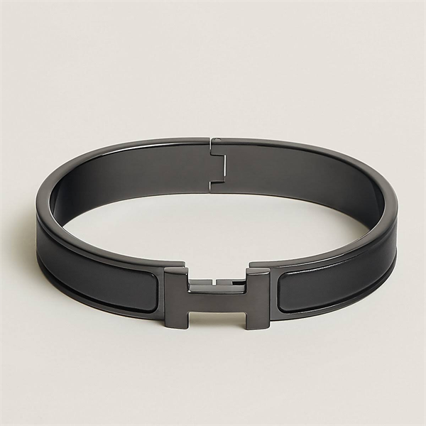  Vòng Tay Hermes Clic H Black plated Bracelet (Black) [Mirror Quality] 