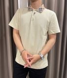  ÁO POLO BURBERRY BBR WOVEN COLLAR (NEUTRAL) 