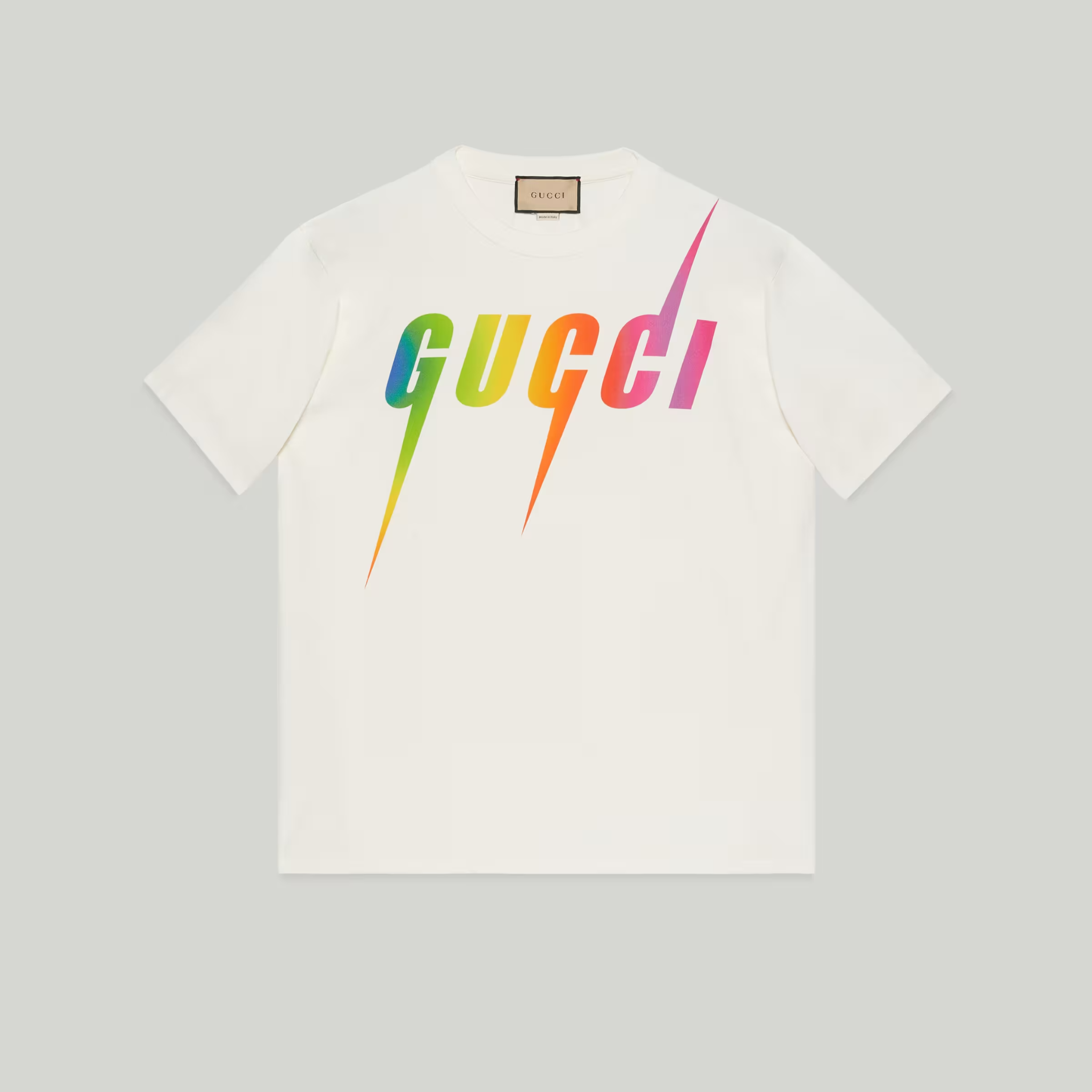  GUCCI TEE - Áo GC Blade Rainbow (White) [Mirror Quality] 