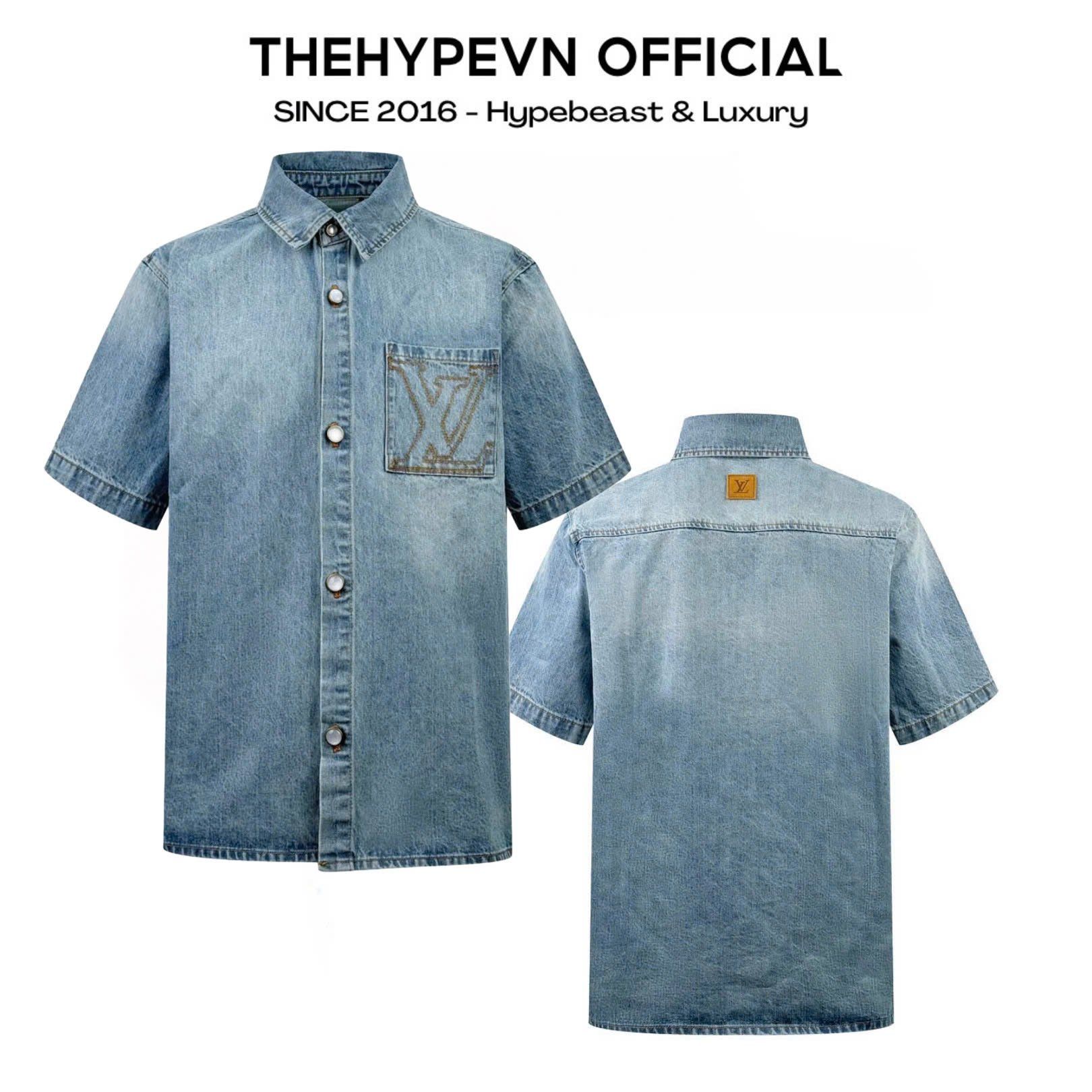  ÁO SƠ MI LOUIS VUITTON LV NUBACK LOGO JACKET (DENIM) 
