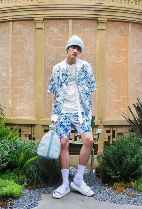  Quần Shorts LV Printed Nylon Swim (White) [Mirror Quality] 