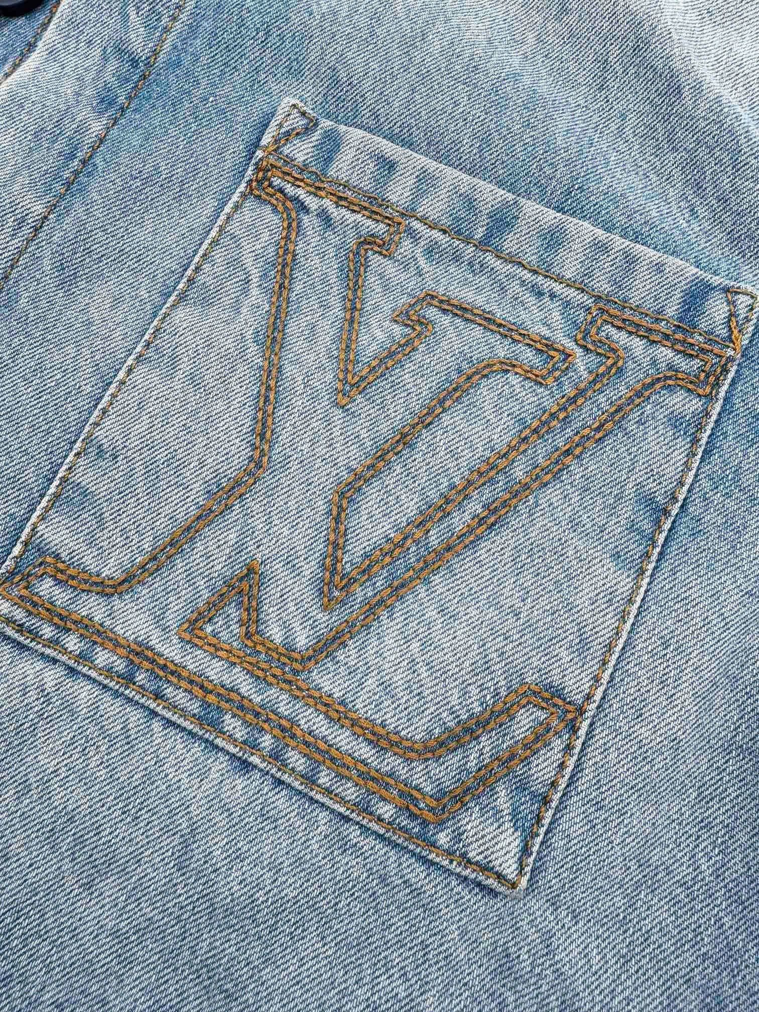  ÁO SƠ MI LOUIS VUITTON LV NUBACK LOGO JACKET (DENIM) 