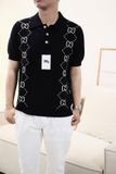  ÁO POLO GUCCI GC GG KNIT COTTON IN BLACK 
