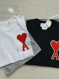  ÁO PHÔNG AMI PARIS WITH PATCH BIG HEART LOGO TEE (WHITE) 