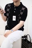 ÁO POLO GUCCI GC GG KNIT COTTON IN BLACK 