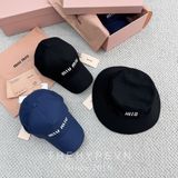  Mũ Lưỡi Trai Miu Miu Cotton Baseball Cap (Black) [Mirror Quality] 