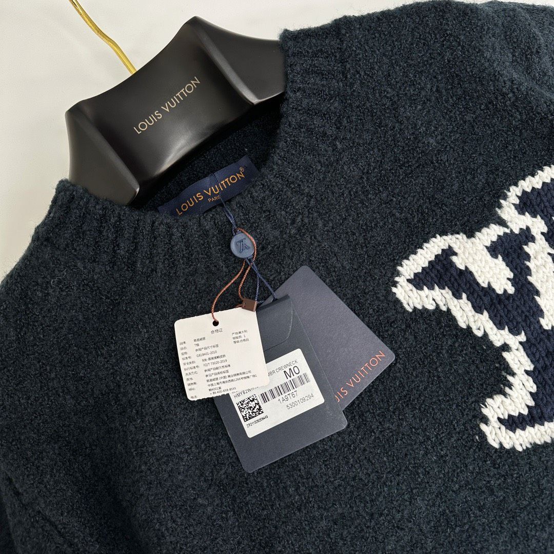  Áo Sweater Louis Vuitton LV Intarsia Crewneck (Black) [Mirror Quality] 