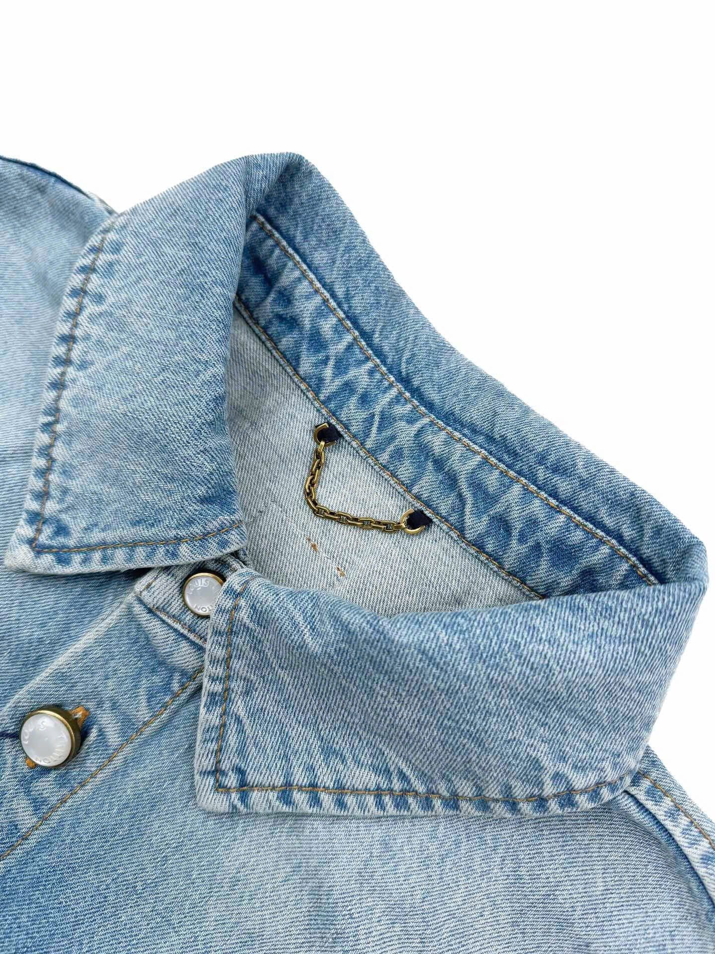  ÁO SƠ MI LOUIS VUITTON LV NUBACK LOGO JACKET (DENIM) 