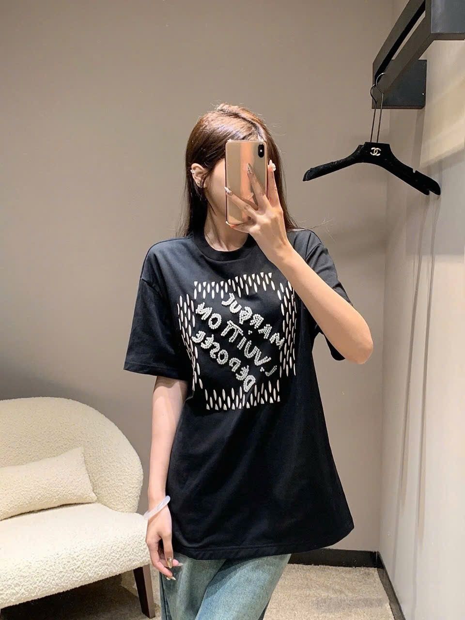  ÁO THUN LOUIS VUITTON LV MARQUE PEARL (BLACK) 