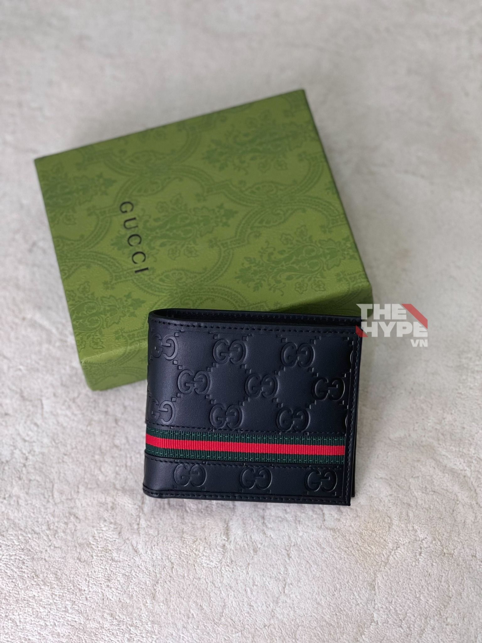  GUCCI WALLET- Ví Gập GC Signature Guccissima (Black) [Mirror Quality] 