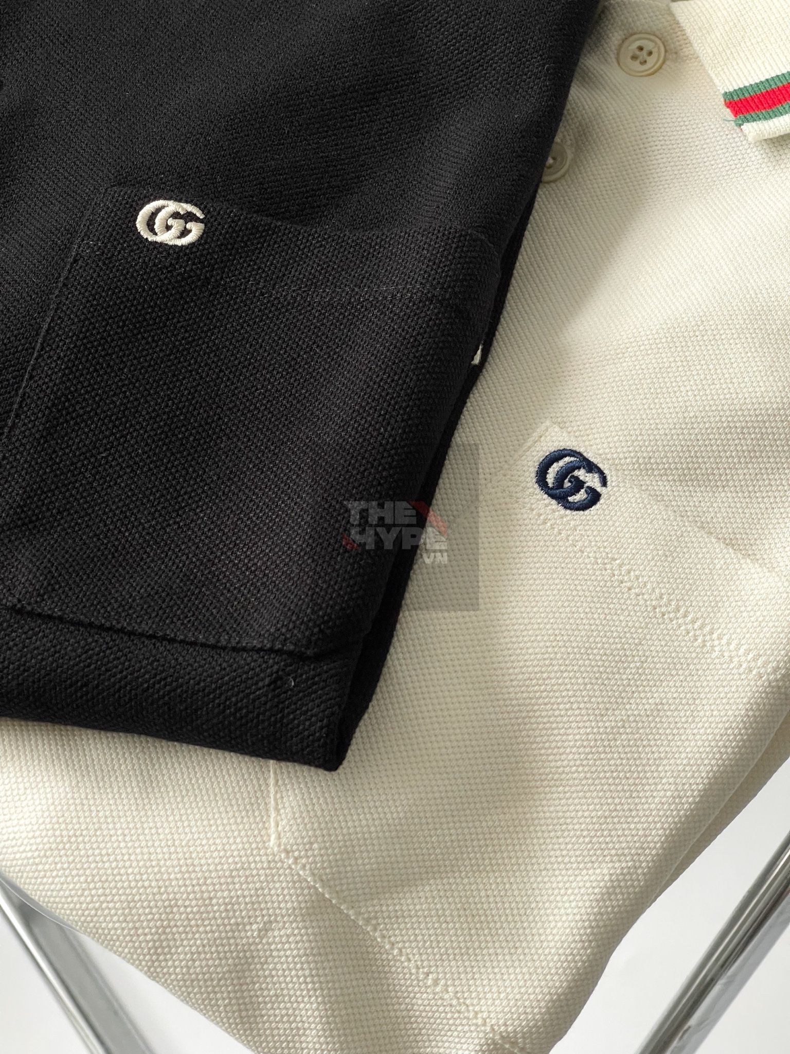  Áo Polo Gucci Cotton Piquet With Double G (White) [Mirror Quality] 