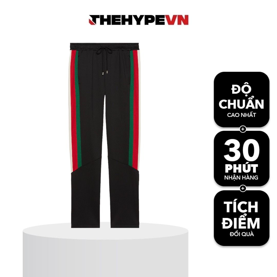  GUCCI PANTS - Quần GC Printed Neoprene Joggers (Black) [Mirror Quality] 