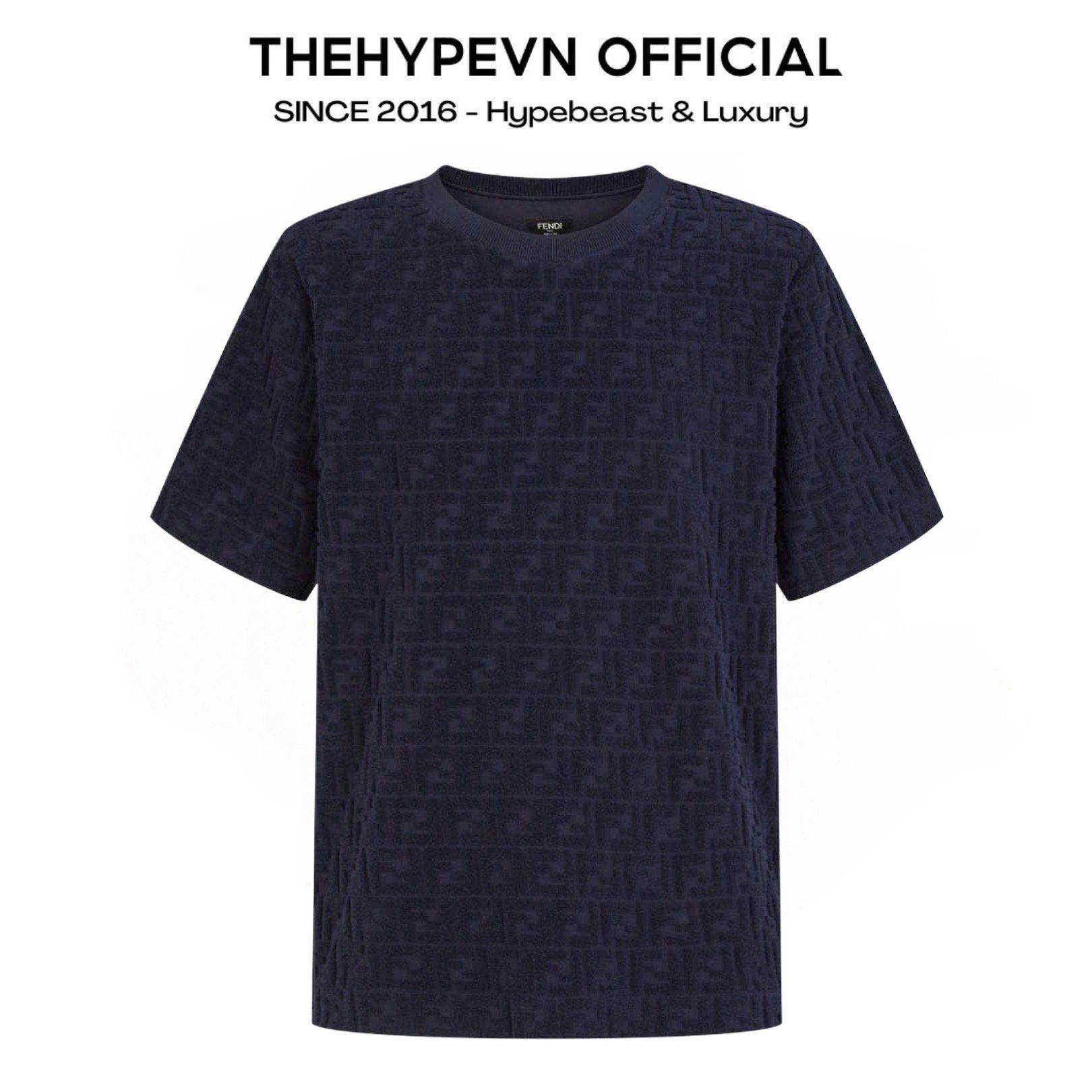  ÁO THUN FENDI PIQUÉ COTTON (NAVY) 
