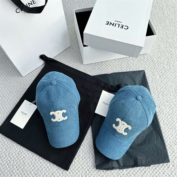  CELINE CAP- Mũ Lưỡi Trai Celine Logo Thêu (Blue Jean) [MIRROR QUALITY] 