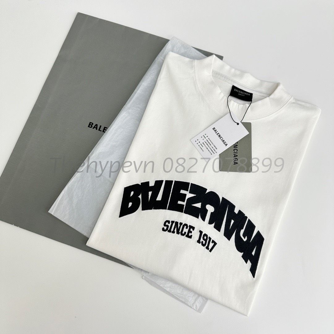  Áo Thun Balenciaga BLCG Back Flip (White) [Mirror Quality] 