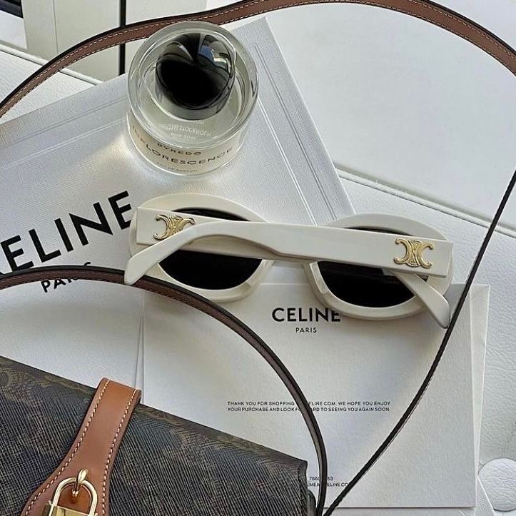  CELINE SUNGLASS - Kính râm Celine Triomphe 01 (White) [Mirror Quality] 