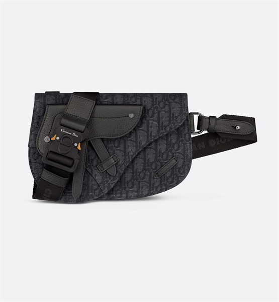  DIOR BAG - Túi Dior Saddle Pouch Dior Oblique Jacquard (Black) [Mirror Quality] 