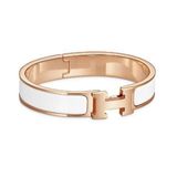 Vòng Tay Hermes Clic H Rose-gold plated Bracelet (White) [Mirror Quality] 