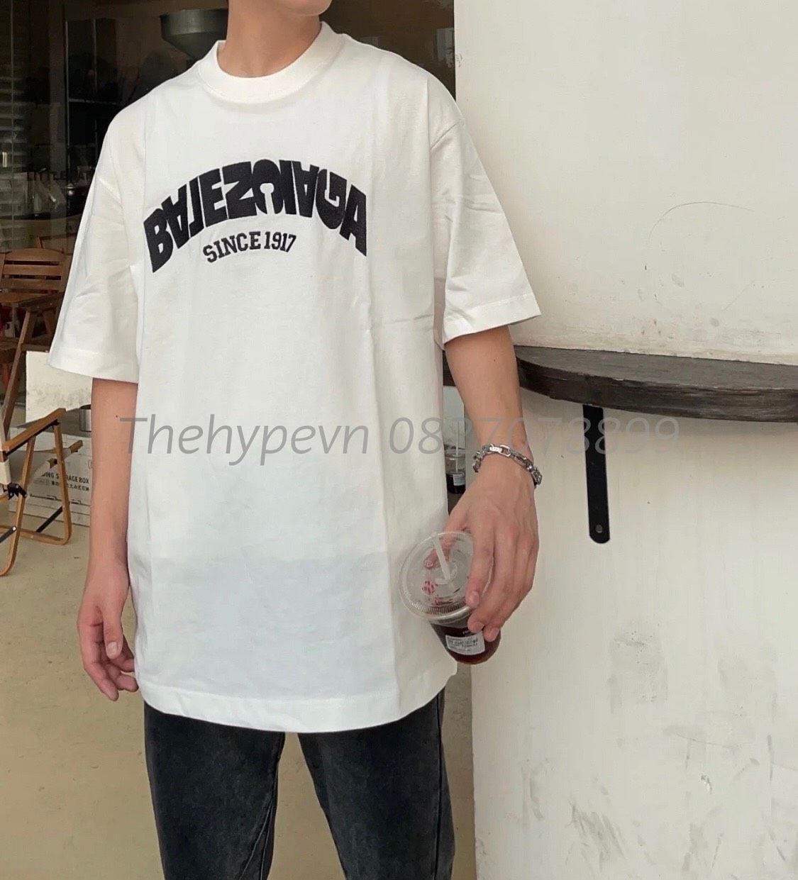  Áo Thun Balenciaga BLCG Back Flip (White) [Mirror Quality] 