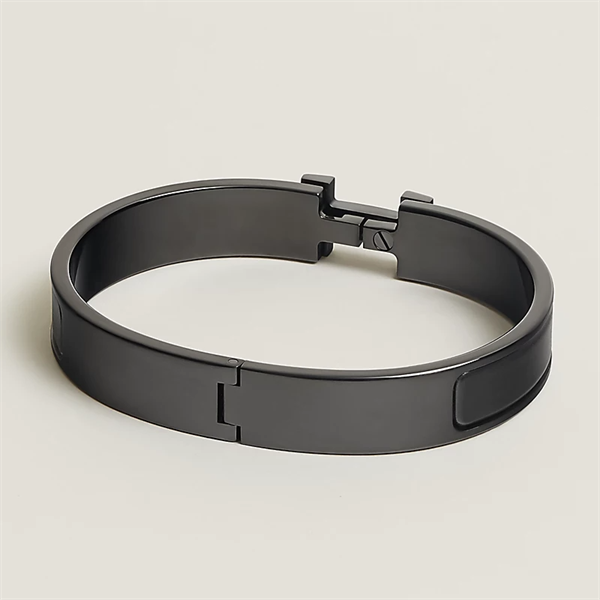  Vòng Tay Hermes Clic H Black plated Bracelet (Black) [Mirror Quality] 
