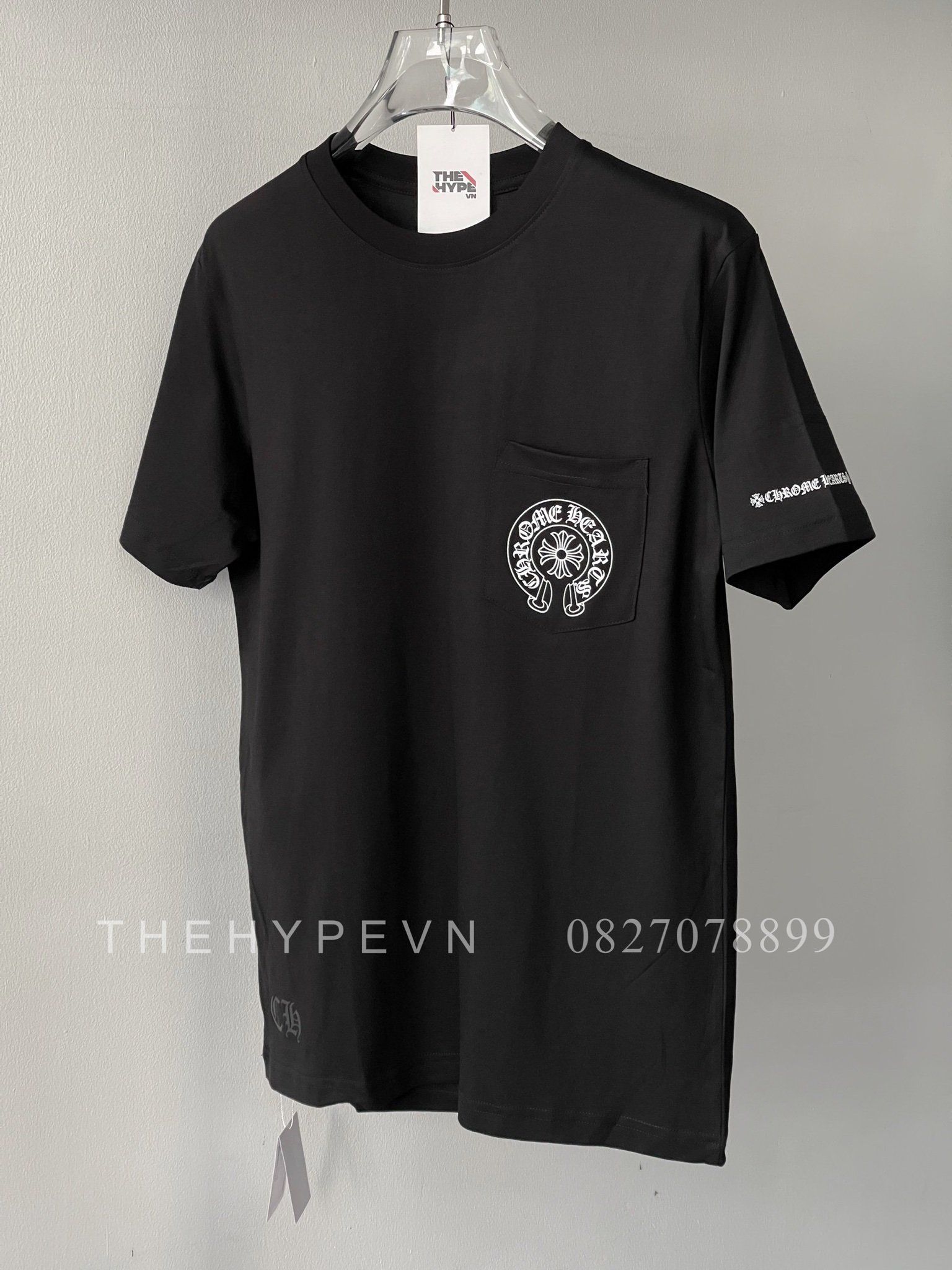  Áo Thun Chrome Hearts CH Horseshoe Logo Pocket (Black) [Mirror Quality] 