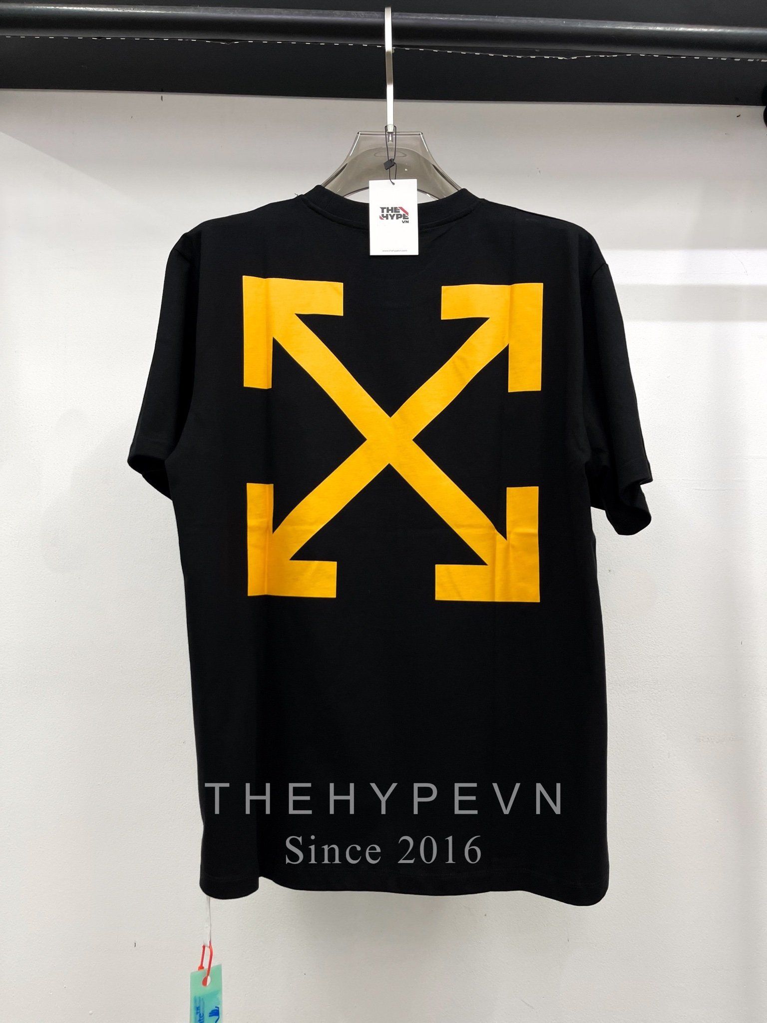  Áo Thun Off-White Arrow Caravaggio Mercy Yellow Line (Black) [Mirror Quality] 