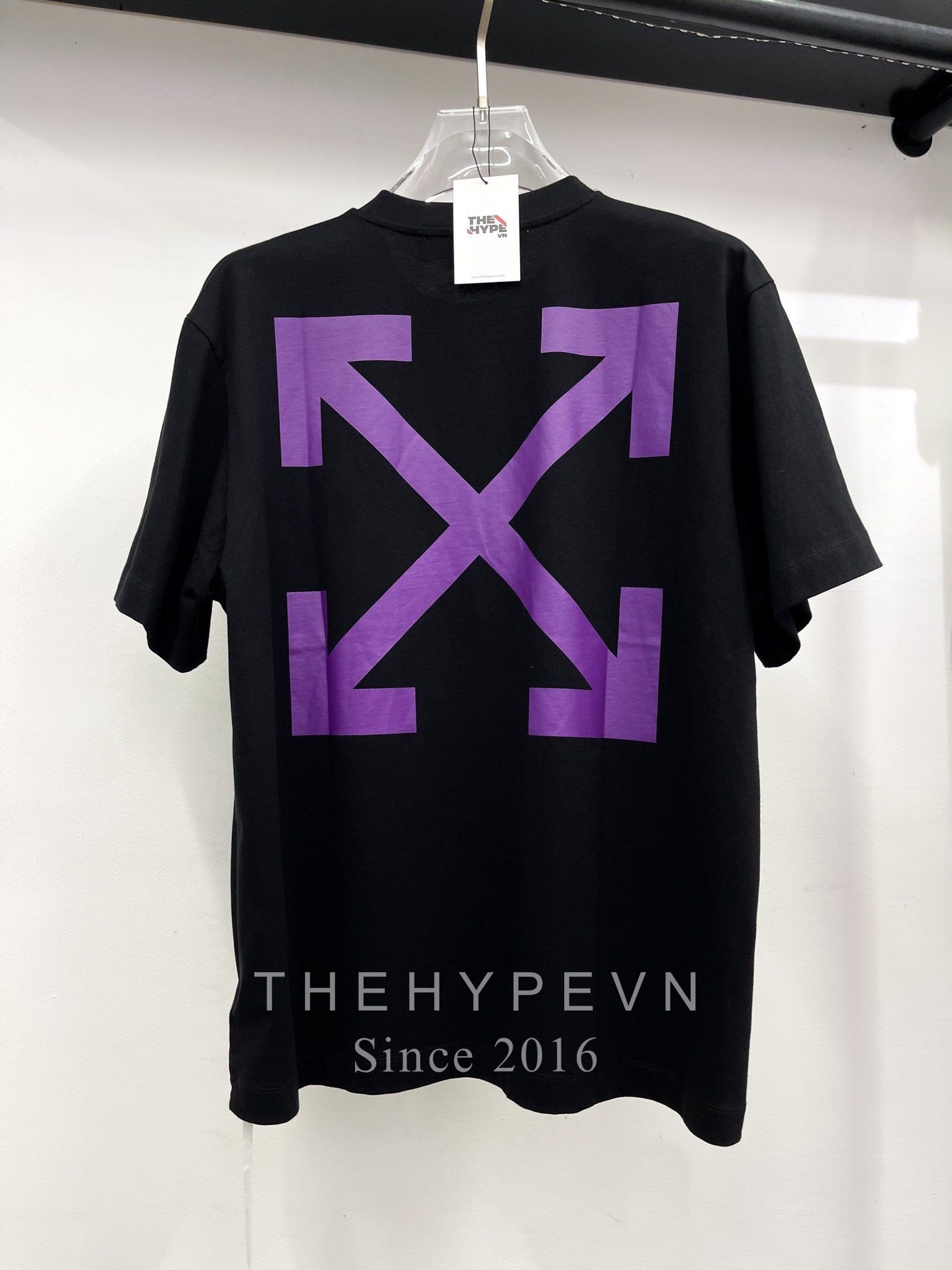  Áo Thun Off-White Arrow Caravaggio Mercy Purple Line (Black) [Mirror Quality] 