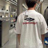  Áo Thun Balenciaga BLCG embroidered Logo 3B (WHite) [Mirror Quality] 