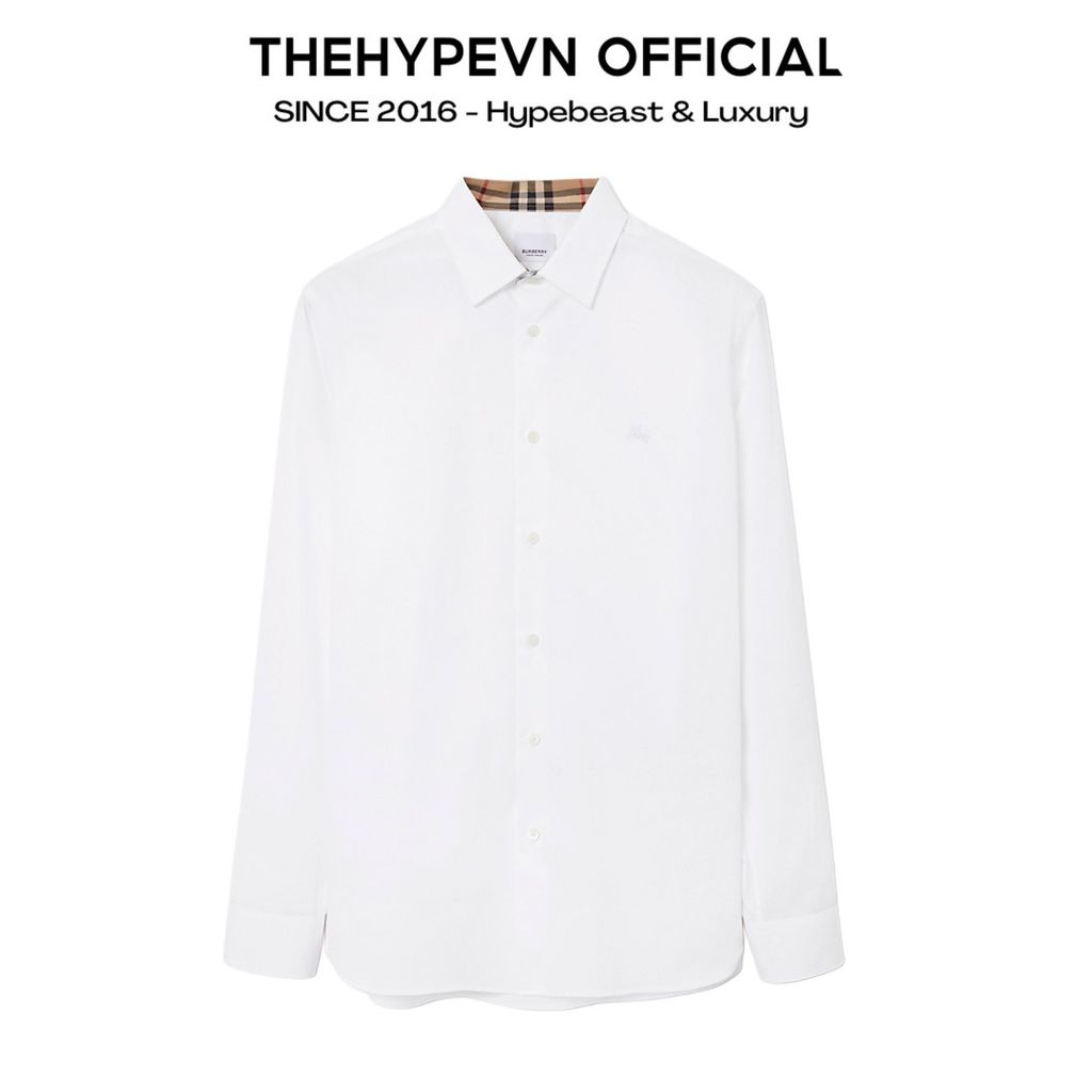  ÁO SƠ MI BURBERRY BBR EQUESTRIAN KNIGHT LONG SLEEVE (WHITE) 