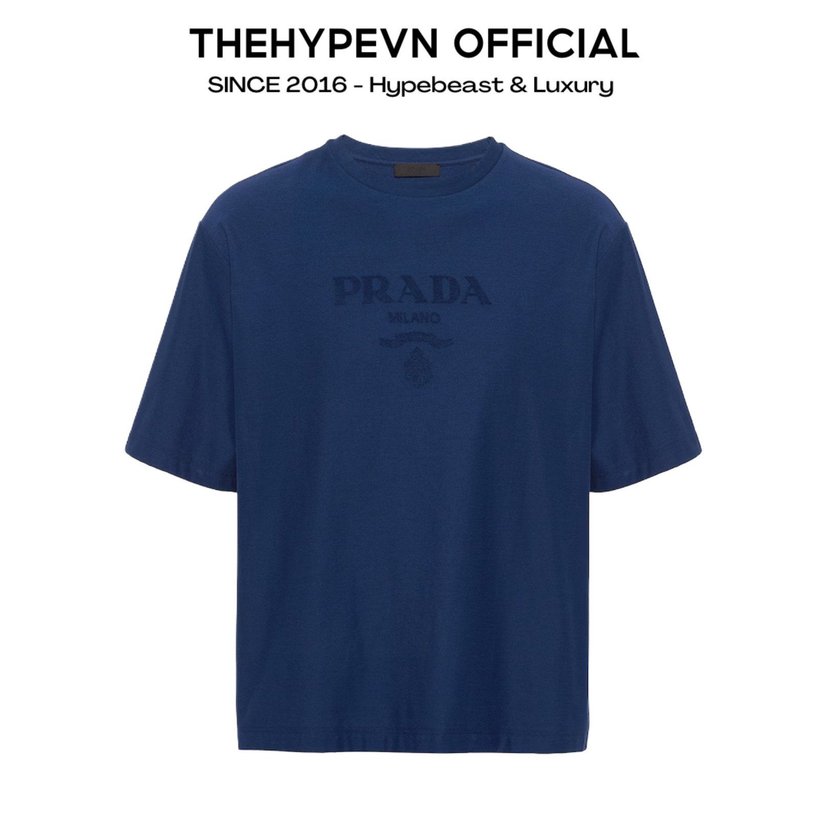  ÁO THUN PRADA TECHNICAL EMBOSSED LOGO (NAVY) 