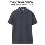  ÁO POLO BURBERRY BBR WOVEN COLLAR (MAGNET) 
