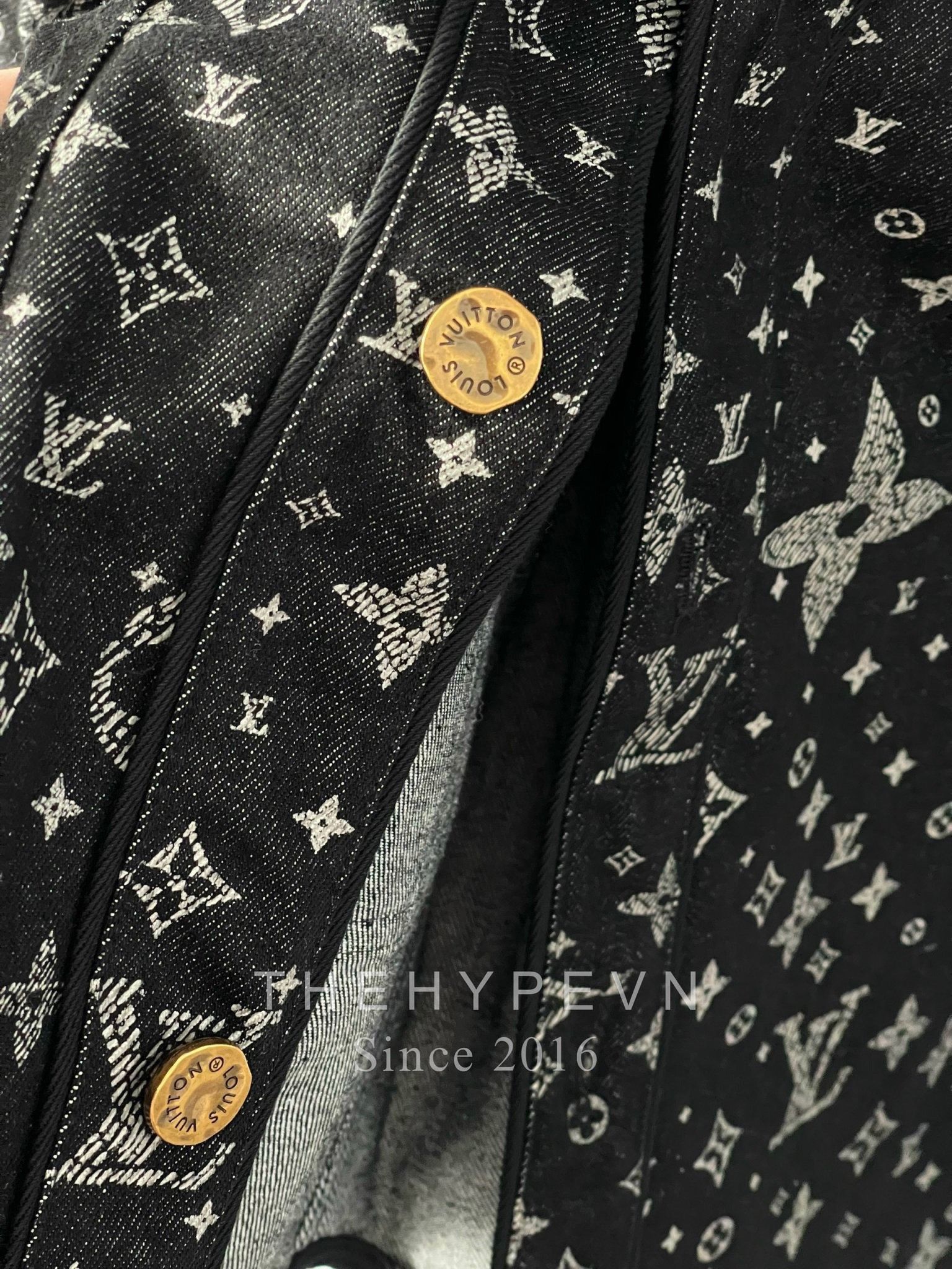  Áo Sơ Mi Jacket Louis Vuitton LV Baseball Monogram Denim (Black) [Mirror Quality] 